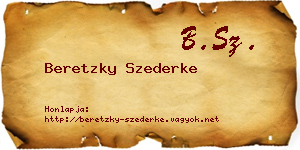 Beretzky Szederke névjegykártya